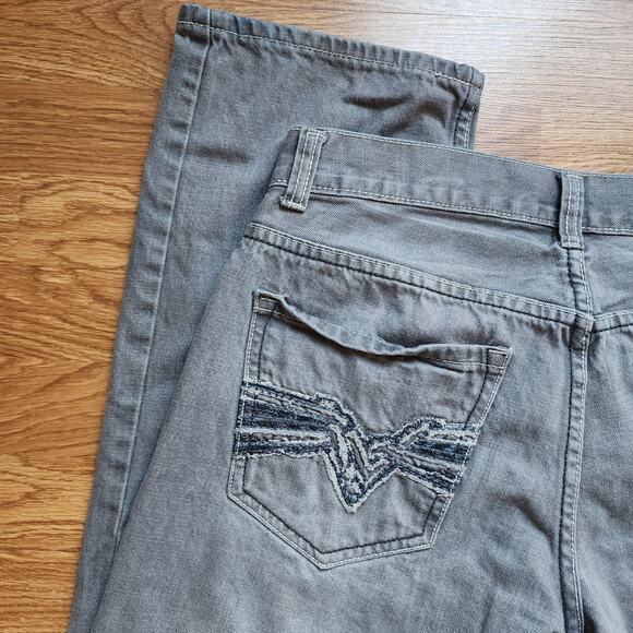 Fly Paper Jeans Mens Size 32x34 Gray Straight Cut Denim Cotton Classic Pockets - Picture 6 of 12
